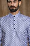 Buy_Arihant Rai Sinha_Blue Cotton Print Quatrefoil Shirt _Online_at_Aza_Fashions