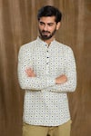 Arihant Rai Sinha_Multi Color Cotton Print Symmetric Full Sleeve Motif Shirt _Online_at_Aza_Fashions