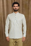 Arihant Rai Sinha_Multi Color Cotton Print Symmetric Full Sleeve Motif Shirt _at_Aza_Fashions