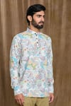 Arihant Rai Sinha_Multi Color Cotton Print Abstract Floral Shirt _Online_at_Aza_Fashions