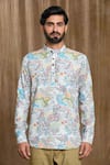 Arihant Rai Sinha_Multi Color Cotton Print Abstract Floral Shirt _at_Aza_Fashions