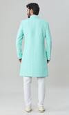 Shop_Arihant Rai Sinha_Green , Cotton, Satin Embroidery, Sequins Sherwani Churidar Set_at_Aza_Fashions