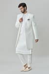 Buy_Arihant Rai Sinha_White Sherwani And Kurta Silk Blend Embroidered Thread & Set _at_Aza_Fashions