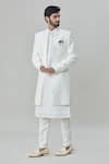 Buy_Arihant Rai Sinha_White Sherwani And Kurta Silk Blend Embroidered Thread & Set _Online_at_Aza_Fashions