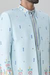 Arihant Rai Sinha_Blue Jacket And Kurta Silk Blend Embroidered Mirror With Set _at_Aza_Fashions