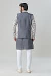 Shop_Arihant Rai Sinha_Grey Jacket And Kurta Silk Blend Embroidered Floral & Set _at_Aza_Fashions