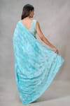 Shop_Samyukta Singhania_Blue Uppada Silk Print Butterfly Punch Saree _at_Aza_Fashions