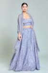 Shop_Samyukta Singhania_Grey Chinnon Print Gardenia Scoop Neck Flint Lehenga Set _Online_at_Aza_Fashions