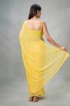 Shop_Samyukta Singhania_Yellow Lurex Shimmery Saree _at_Aza_Fashions