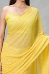 Samyukta Singhania_Yellow Lurex Shimmery Saree _at_Aza_Fashions