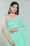 Buy_Samyukta Singhania_Green Lurex Shimmery Glistening Glow Saree _Online_at_Aza_Fashions