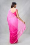 Shop_Samyukta Singhania_Magenta Shimmer Embroidery Mirror Work Ombre Saree_at_Aza_Fashions