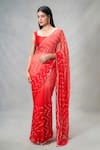 Buy_Samyukta Singhania_Red Shimmer Embroidery Mirror Chevron Wave Work Ombre Saree _Online_at_Aza_Fashions