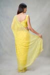 Shop_Samyukta Singhania_Yellow Blended Embroidery Mirror Leaf Sheesha Wave Pattern Saree With Blouse _at_Aza_Fashions