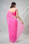 Shop_Samyukta Singhania_Pink Blended Embroidery Mirror Paan Sheesha Vine Wave Pattern Saree With Blouse _at_Aza_Fashions