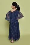 Shop_Petite Pomme_Blue Net Navy Polka Dot Top And Skirt Set_at_Aza_Fashions