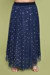 Buy_Petite Pomme_Blue Net Navy Polka Dot Top And Skirt Set