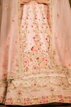 Buy_Pallavi Poddar_Pink Raw Silk Embroidered Bead Floral Jaal Embellished Bridal Lehenga Set_Online_at_Aza_Fashions