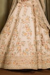 Buy_Pallavi Poddar_Ivory Raw Silk Embroidered Bead Gandharaj Floral Resham Bridal Lehenga Set_Online_at_Aza_Fashions