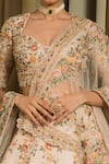 Shop_Pallavi Poddar_Ivory Raw Silk Embroidered Bead Gandharaj Floral Resham Bridal Lehenga Set_Online_at_Aza_Fashions