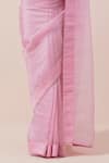 Buy_PRIYAL PRAKASH_Pink Blouse Chanderi Embroidered Bead Boat Zari Saree Set_Online_at_Aza_Fashions