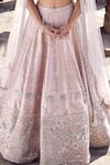MATSYA_Pink Blouse And Lehenga Raw Silk Embroidery Dori Tulip Sheesha Gota Bridal Set_at_Aza_Fashions