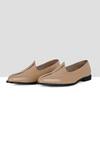 Shop_Ankit V Kapoor_Beige Stitchline Thread Almond Toe Mojris _at_Aza_Fashions