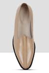 Buy_Ankit V Kapoor_Beige Stitchline Thread Almond Toe Mojris _Online_at_Aza_Fashions