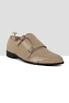 Buy_Ankit V Kapoor_Beige Stitchline Thread Double Strap Monks _at_Aza_Fashions