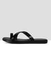Ankit V Kapoor_Black Criss Cross Sandals_Online_at_Aza_Fashions