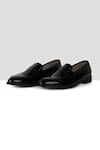 Shop_Ankit V Kapoor_Black Almond Toe Penny Loafers _at_Aza_Fashions