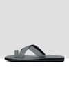 Ankit V Kapoor_Grey Almond Toe Criss Cross Sandals _Online_at_Aza_Fashions