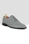 Buy_Ankit V Kapoor_Grey Brogue Cutwork Pattern Shoes _at_Aza_Fashions