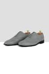 Shop_Ankit V Kapoor_Grey Brogue Cutwork Pattern Shoes _at_Aza_Fashions