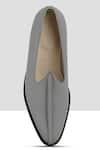 Buy_Ankit V Kapoor_Grey Stitchline Thread Matte Almond Toe Mojris _Online_at_Aza_Fashions