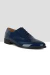 Buy_Ankit V Kapoor_Blue Brogue Cutwork Shoes _at_Aza_Fashions