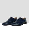 Shop_Ankit V Kapoor_Blue Brogue Cutwork Shoes _at_Aza_Fashions