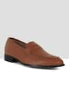 Buy_Ankit V Kapoor_Brown Almond Toe Penny Loafers _at_Aza_Fashions