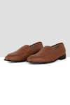 Shop_Ankit V Kapoor_Brown Almond Toe Penny Loafers _at_Aza_Fashions