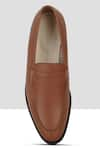 Buy_Ankit V Kapoor_Brown Almond Toe Penny Loafers _Online_at_Aza_Fashions