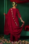 Shop_Kesar Studio_Red Silk Embellished Sequin Round Kaanch Mirror Kurta Flared Pant Set _at_Aza_Fashions