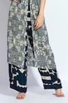 neetiandmudita_Blue Crepe Abstract Halter Neck Chain Tunic With Flare Pant_Online_at_Aza_Fashions