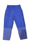 Ka-Sha_Blue Cotton Cord Applique Krish Pant _Online_at_Aza_Fashions