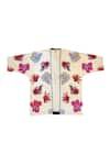 Ka-Sha_Off White Kora Cotton Applique Open Phoolan Floral Jacket _Online_at_Aza_Fashions