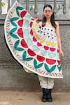 Shop_Ka-Sha_Multi Color Cotton Applique Square Neck Buddy Bloom And Corded Dress _Online_at_Aza_Fashions