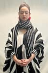 Ka-Sha_Black Cording Striped Corded Scarf _Online_at_Aza_Fashions