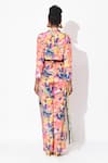 Shop_Rishi & Vibhuti_Multi Color Crepe Printed Floral V-neck Confetti Sizzle Embellished Pant Set_at_Aza_Fashions