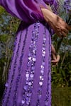 Shop_Babita Malkani_Purple Organza Hand Embroidered Beads Straight Pant _at_Aza_Fashions