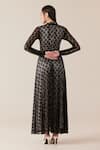 Shop_TheRealB_Black Viscose Lace Embroidered Floral High Collar Work Maxi Dress _at_Aza_Fashions