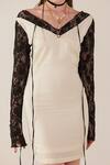 Shop_TheRealB_Cream Viscose Lace Embroidered Floral V Neck Dress _Online_at_Aza_Fashions